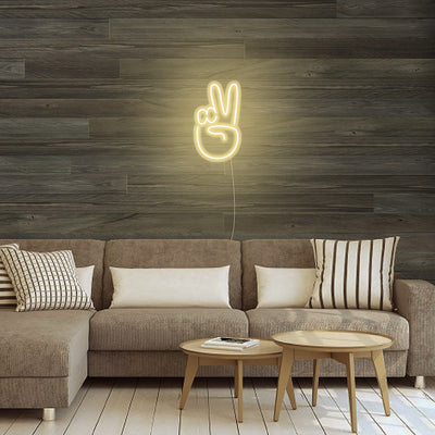 Mini Peace Finger LED Neon Signs Led Neon Lighting