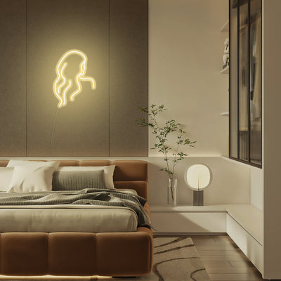 Mini Long Hair Lady Back LED Neon Signs Led Neon Lighting
