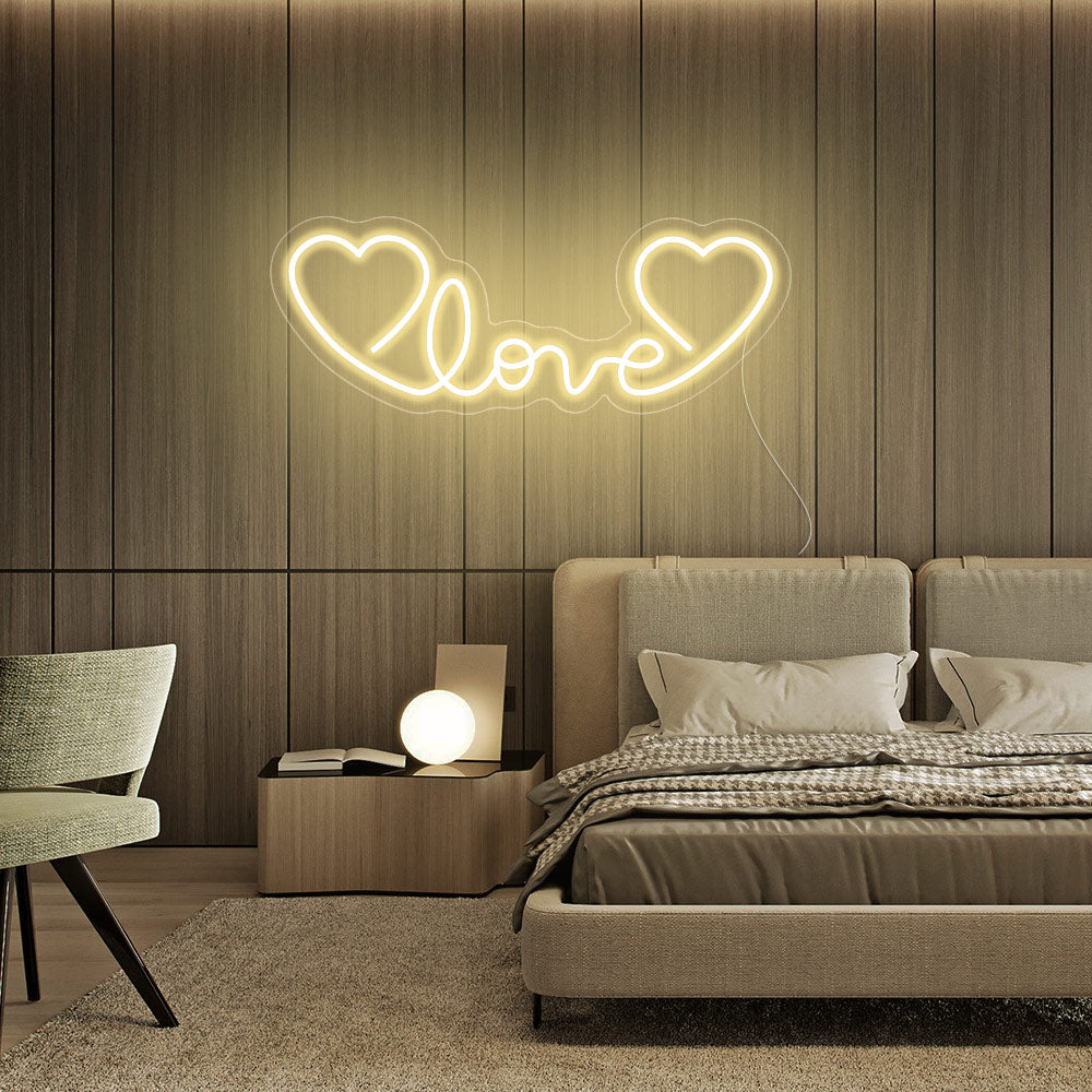 Love Hearts Neon Signs Led Neon Light Bedroom Wall Hanging