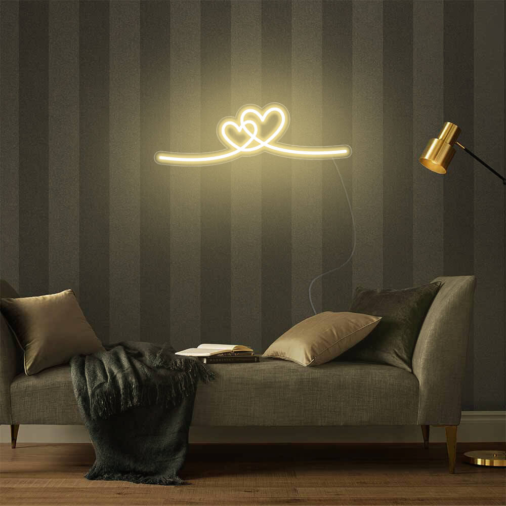 Mini Double Hearts LED Neon Signs Led Neon Lighting
