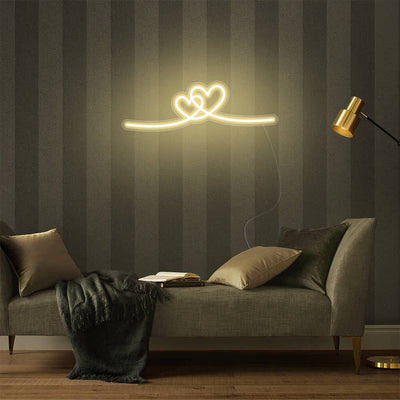 Mini Double Hearts LED Neon Signs Led Neon Lighting
