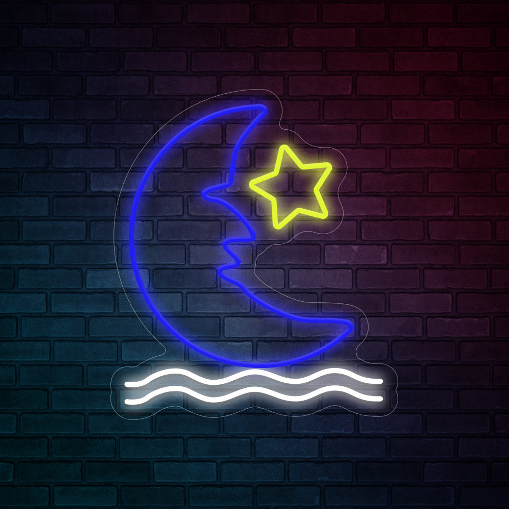 Moon and Star Neon Signs Led Neon Lighting