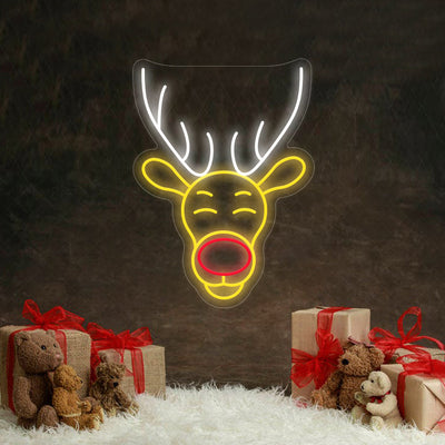 Christmas Antelope Head Neon Sign LED Neon Light Merry Christmas Holiday Neon Sign