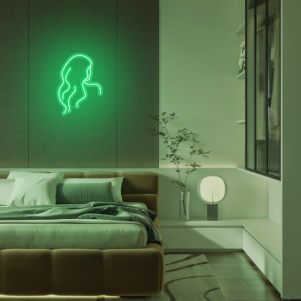 Mini Long Hair Lady Back LED Neon Signs Led Neon Lighting