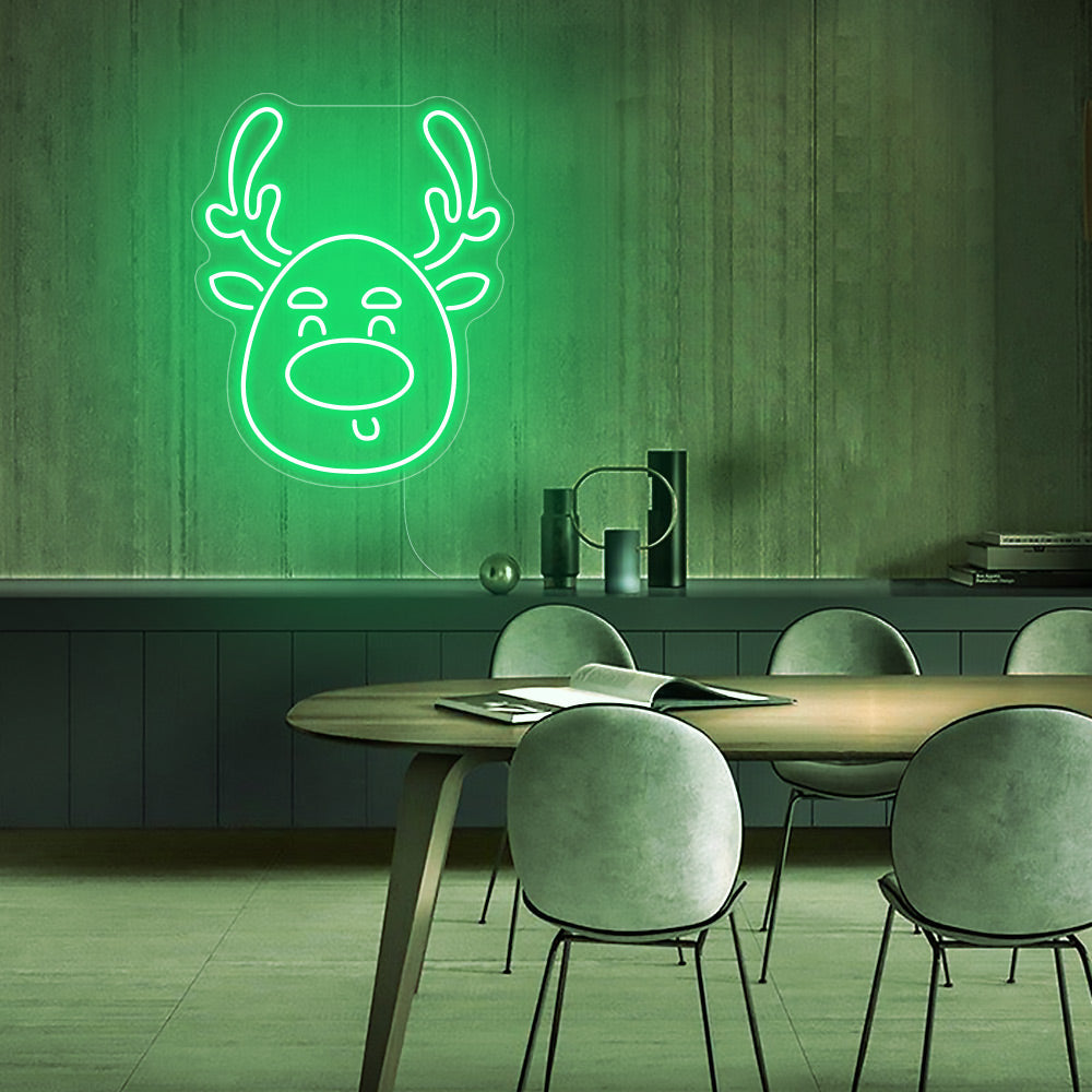 Christmas Deer Logo Cute Elk Neon Sign Neon Light Christmas Decoration