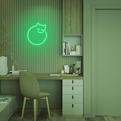 Mini curled up kitty cute cat LED Neon Signs Led Neon Lighting