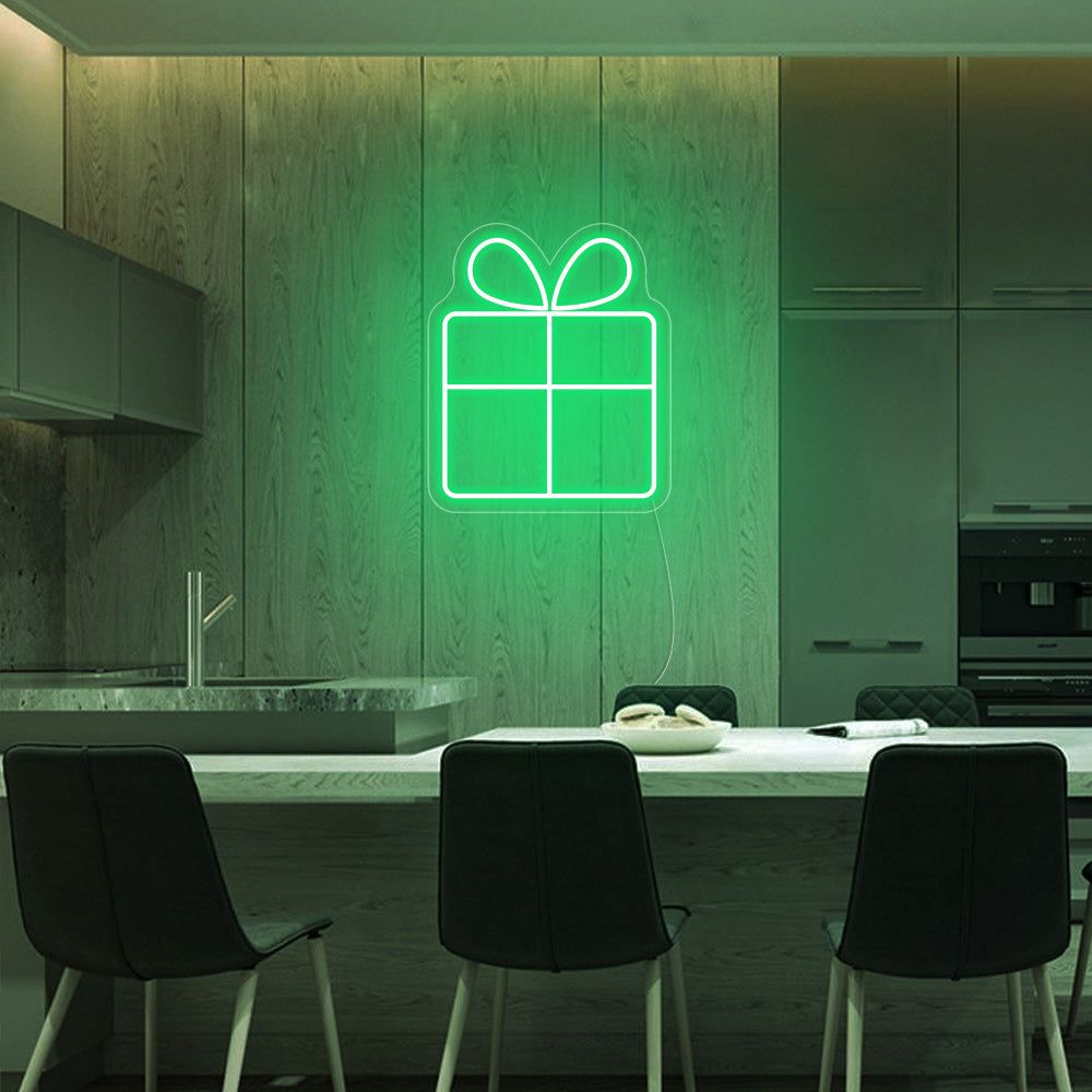 Christmas Gift Box Neon Signs Led Neon Light Holiday Decoration