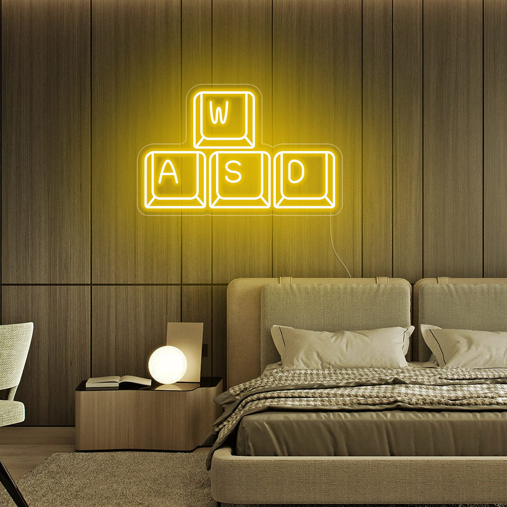 WASD Keyboard Neon Signs Led Neon Light Game Room Lighting Sign