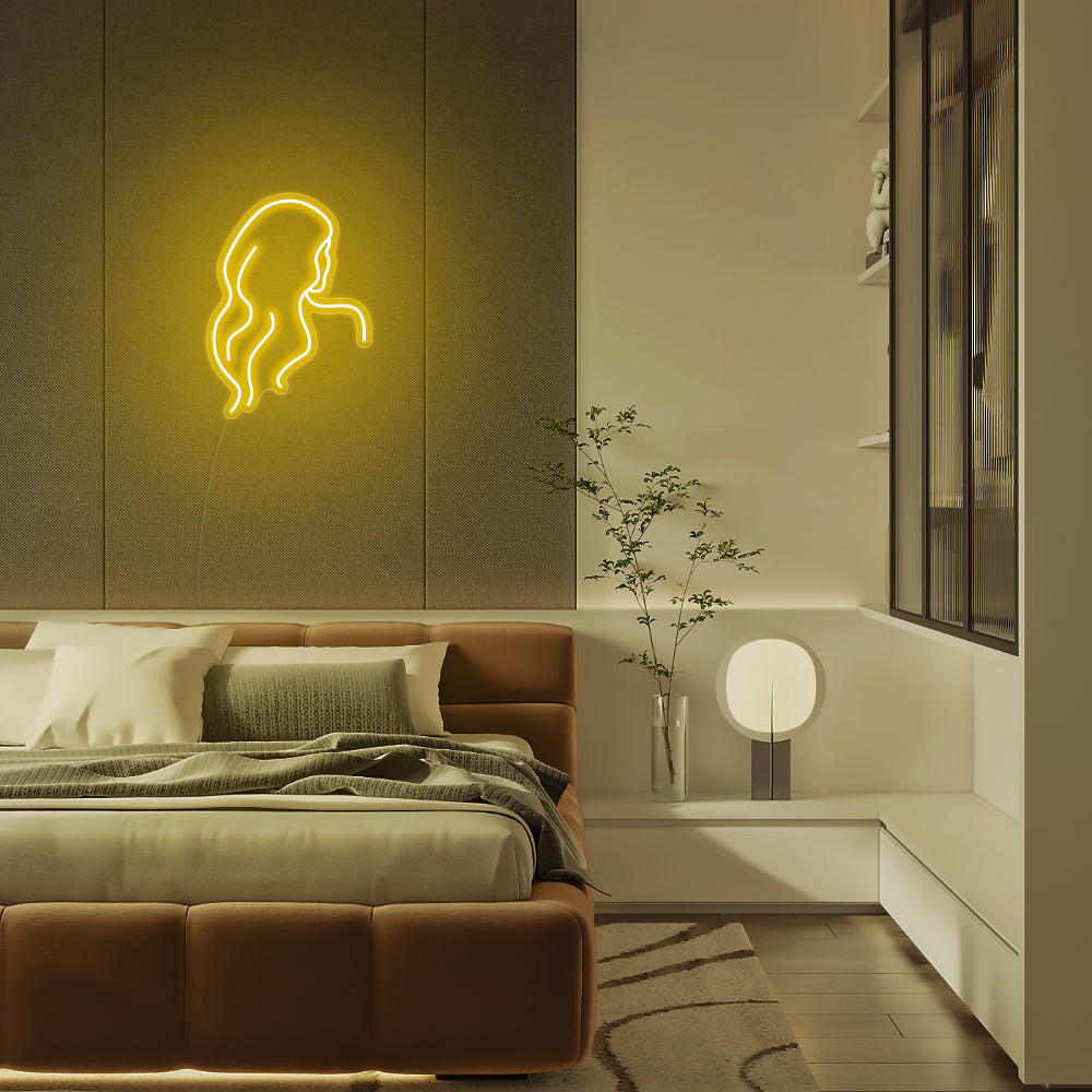Mini Long Hair Lady Back LED Neon Signs Led Neon Lighting