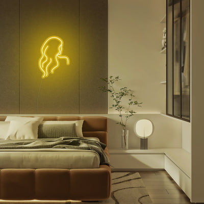 Mini Long Hair Lady Back LED Neon Signs Led Neon Lighting