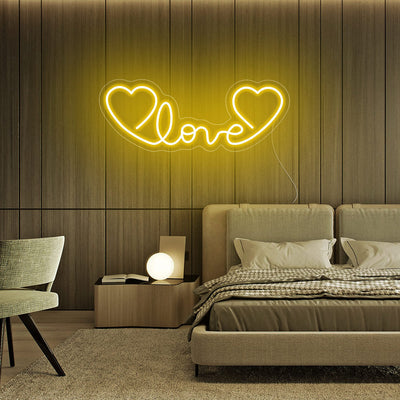 Love Hearts Neon Signs Led Neon Light Bedroom Wall Hanging