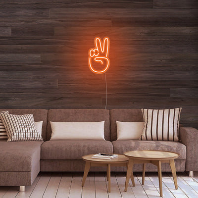 Mini Peace Finger LED Neon Signs Led Neon Lighting