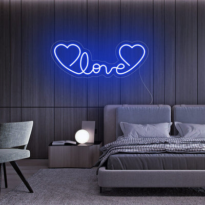 Love Hearts Neon Signs Led Neon Light Bedroom Wall Hanging