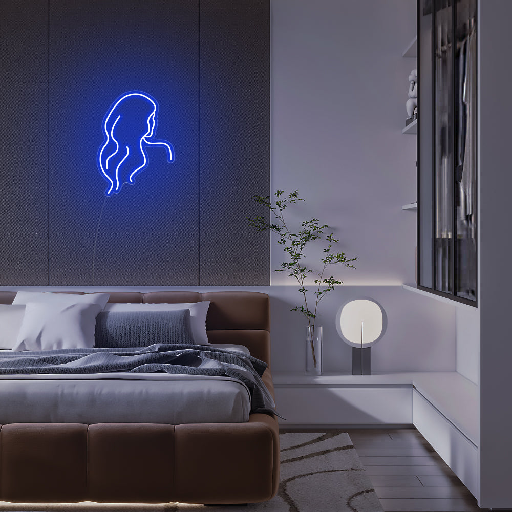 Mini Long Hair Lady Back LED Neon Signs Led Neon Lighting