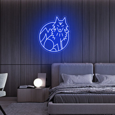 Anime Animal Wolf Dog Pattern Neon Sign