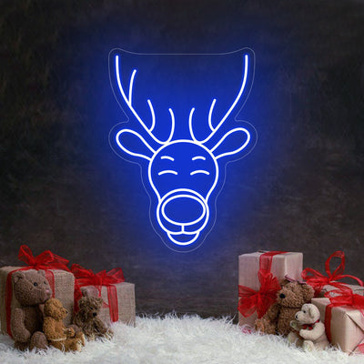 Christmas Antelope Head Neon Sign LED Neon Light Merry Christmas Holiday Neon Sign