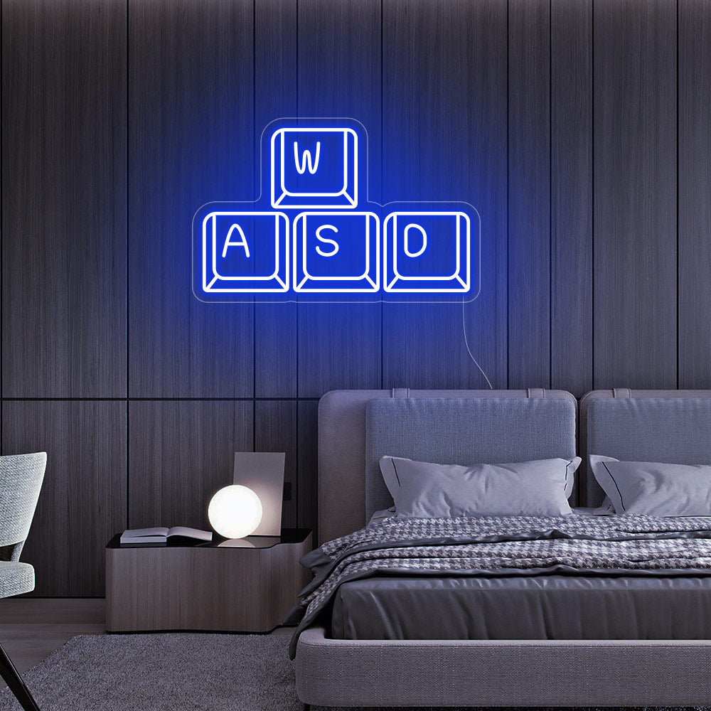 WASD Keyboard Neon Signs Led Neon Light Game Room Lighting Sign