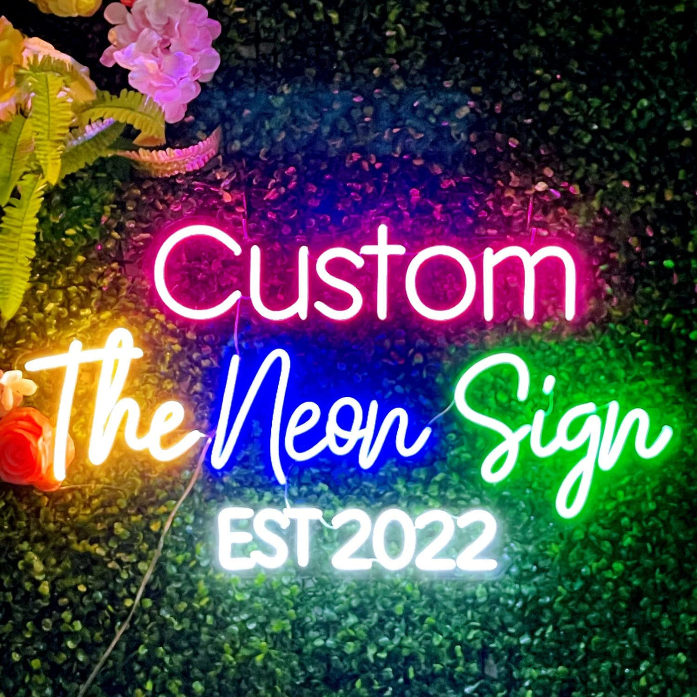 Custom Neon Sign Three Lines Text Led Neon Lighting