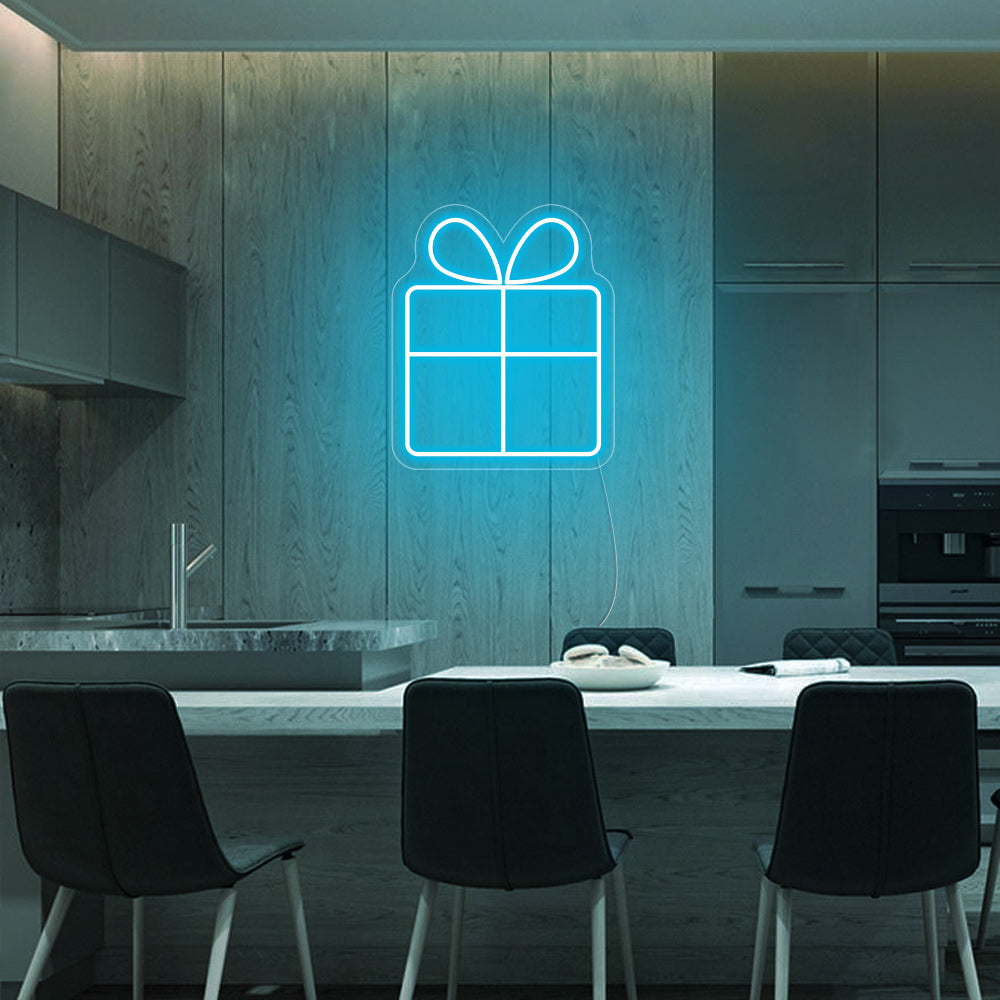 Christmas Gift Box Neon Signs Led Neon Light Holiday Decoration