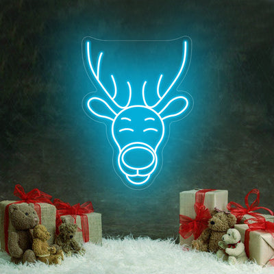 Christmas Antelope Head Neon Sign LED Neon Light Merry Christmas Holiday Neon Sign