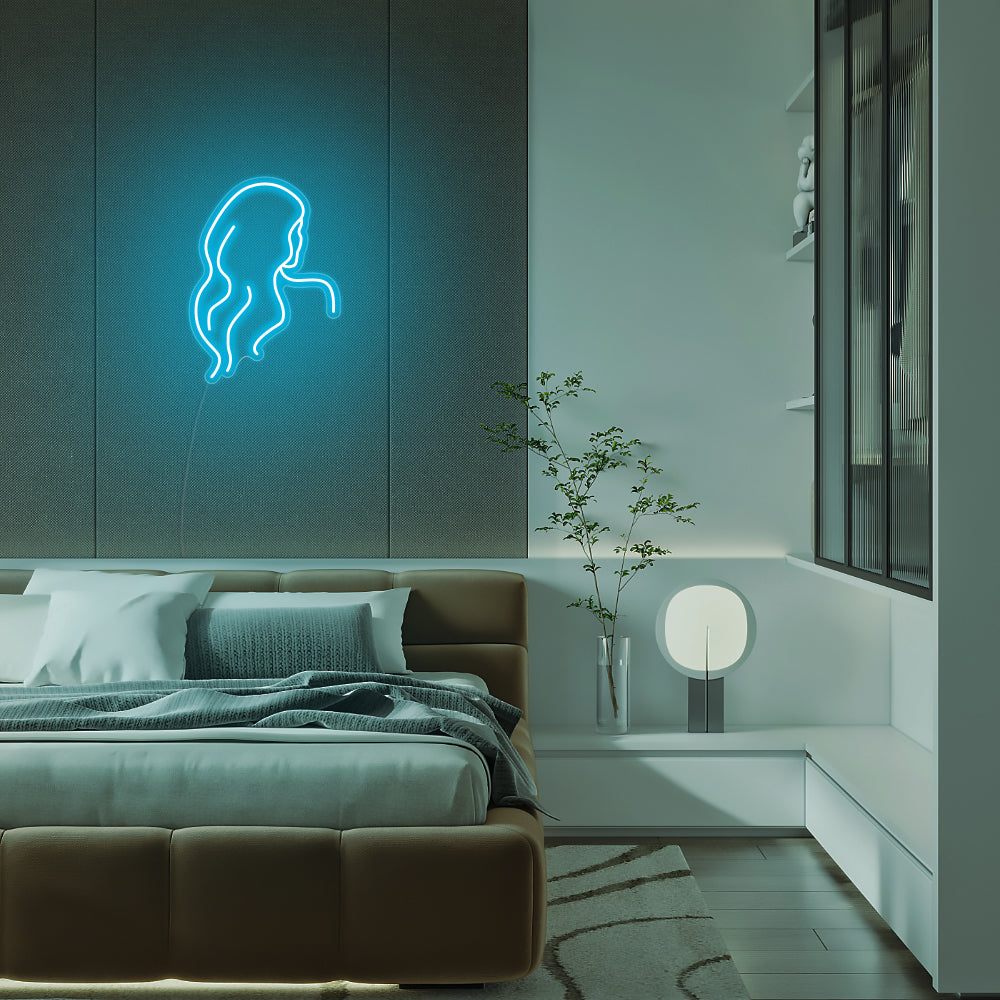 Mini Long Hair Lady Back LED Neon Signs Led Neon Lighting