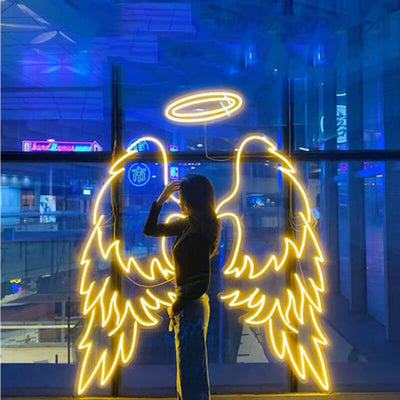 Angel Wings with Halo Neon Signs Led Neon Lighting