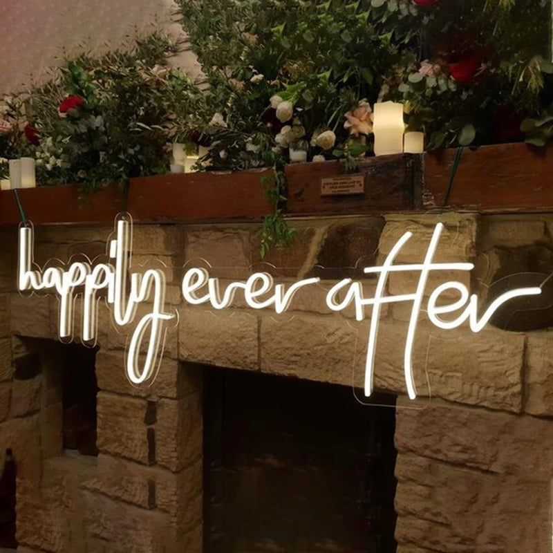 Happily Ever After Neon Sign Wedding Neon Sign Party Wall Hanging