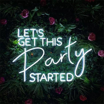 Let's Get This Party Started Neon Signs Led Neon Light Party Decoration