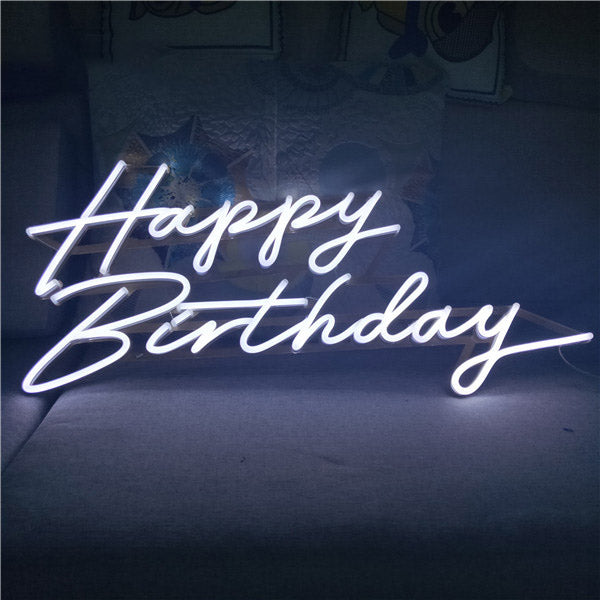 Happy Birthday Neon Sign Tow Line Led Neon Light Party Decoration