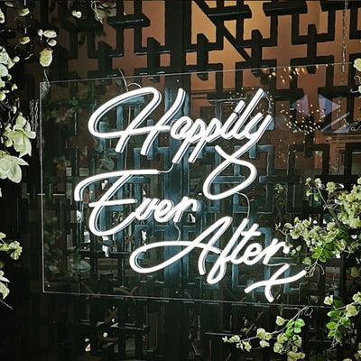 Happily Ever After x Neon Signs Led Neon Light Wedding Photo Backdrop Hanging