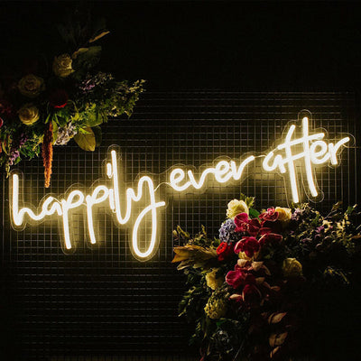 Happily Ever After Neon Sign Wedding Neon Sign Party Wall Hanging