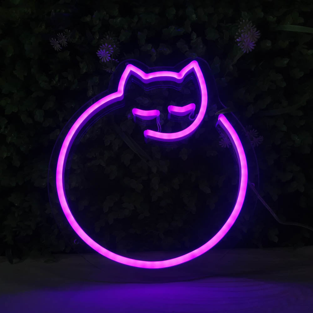 Mini curled up kitty cute cat LED Neon Signs Led Neon Lighting