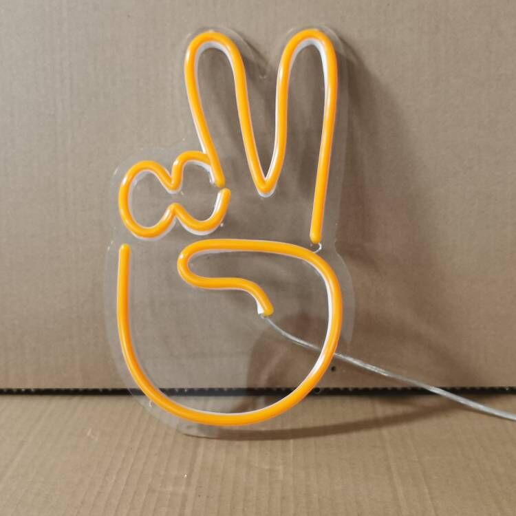 Mini Peace Finger LED Neon Signs Led Neon Lighting