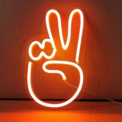 Mini Peace Finger LED Neon Signs Led Neon Lighting