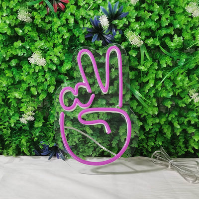 Mini Peace Finger LED Neon Signs Led Neon Lighting