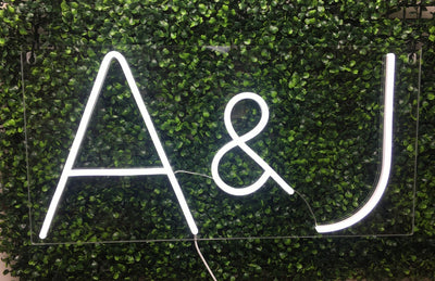 Lover Neon Sign A+B A&B Name Neon Sign Wedding