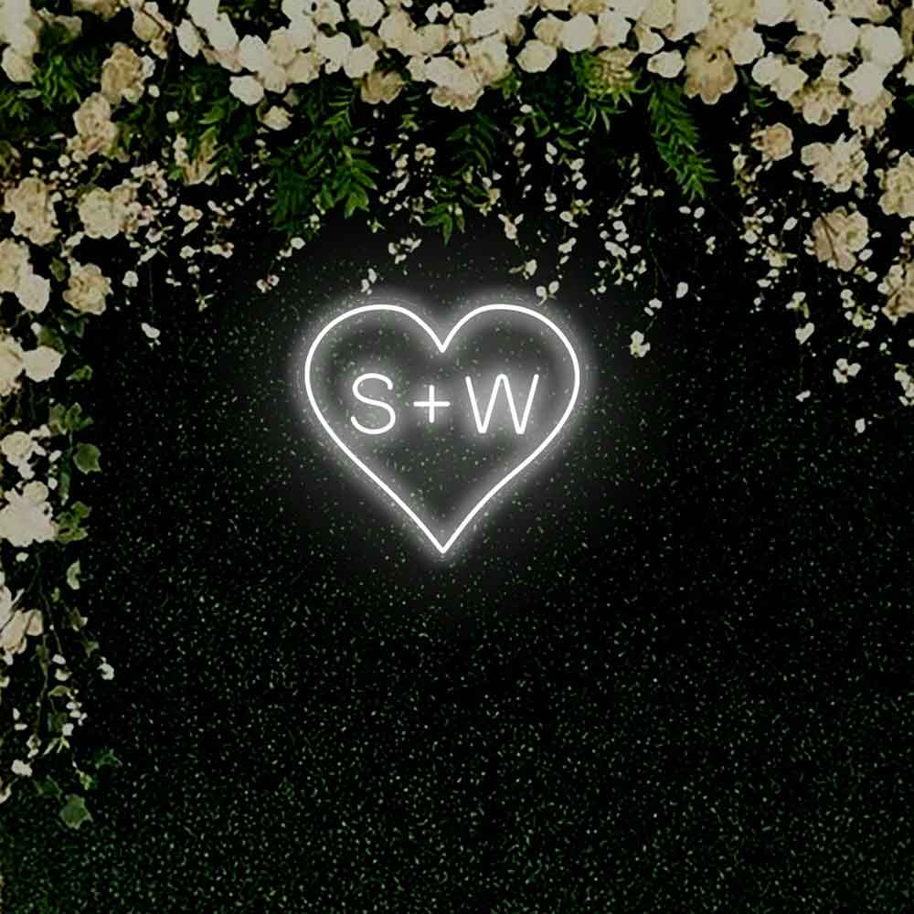 Love Heart Custom Name Neon Sign Wedding Neon Sign