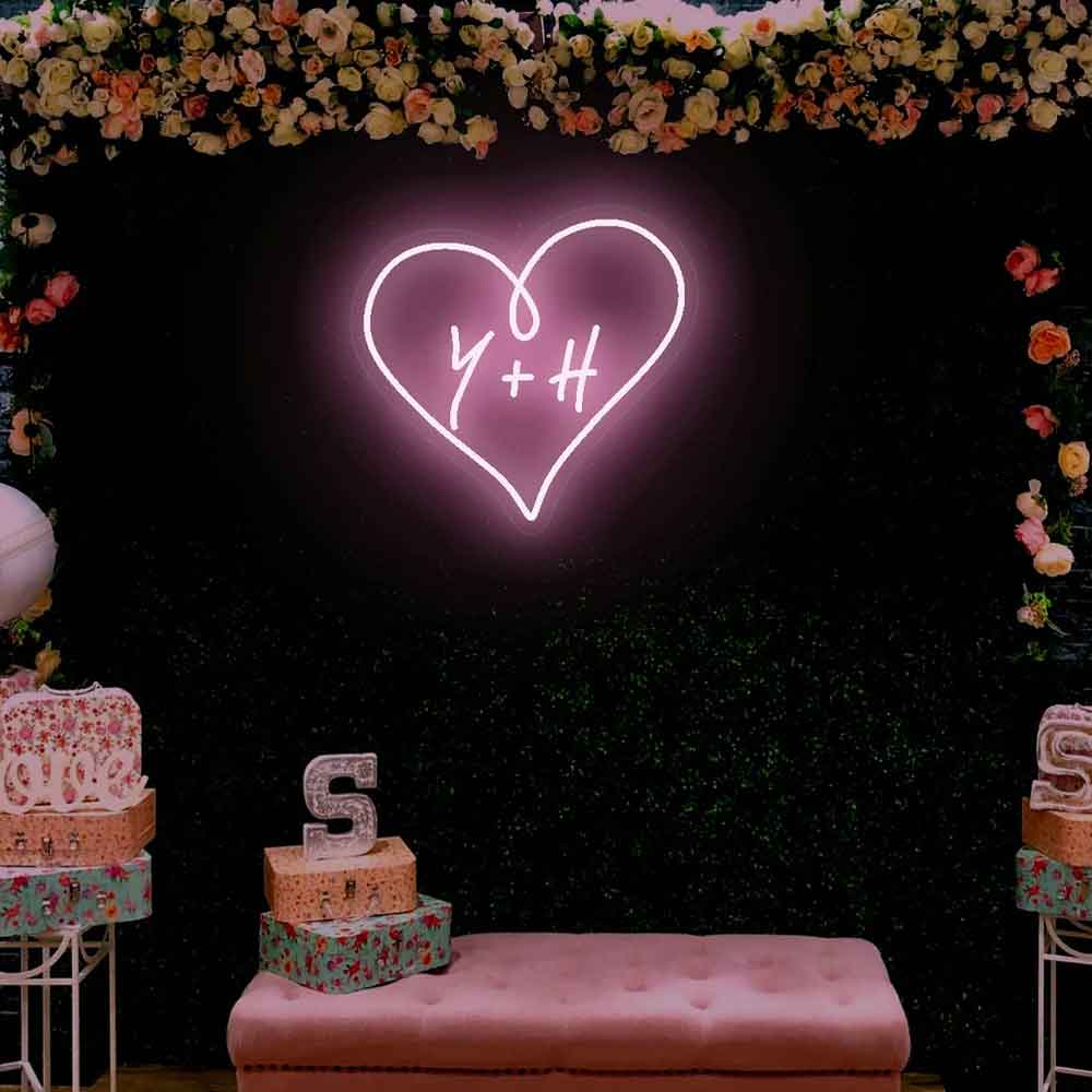 Love Heart Custom Name Neon Sign Wedding Neon Sign