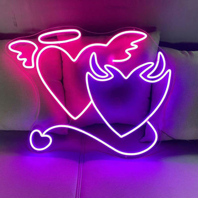 Angela Demon Heart Neon Sign Lover Wall Hanging Neon Lighting