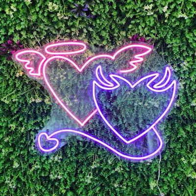 Angela Demon Heart Neon Sign Lover Wall Hanging Neon Lighting