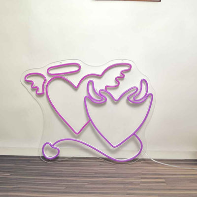 Angela Demon Heart Neon Sign Lover Wall Hanging Neon Lighting