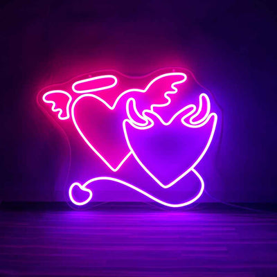 Angela Demon Heart Neon Sign Lover Wall Hanging Neon Lighting