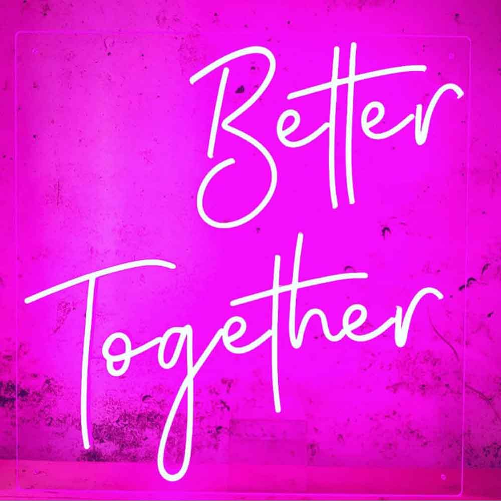 Better Together Neon Sign Wedding Party Bride Shower Reception Led Neon Lighting Sign