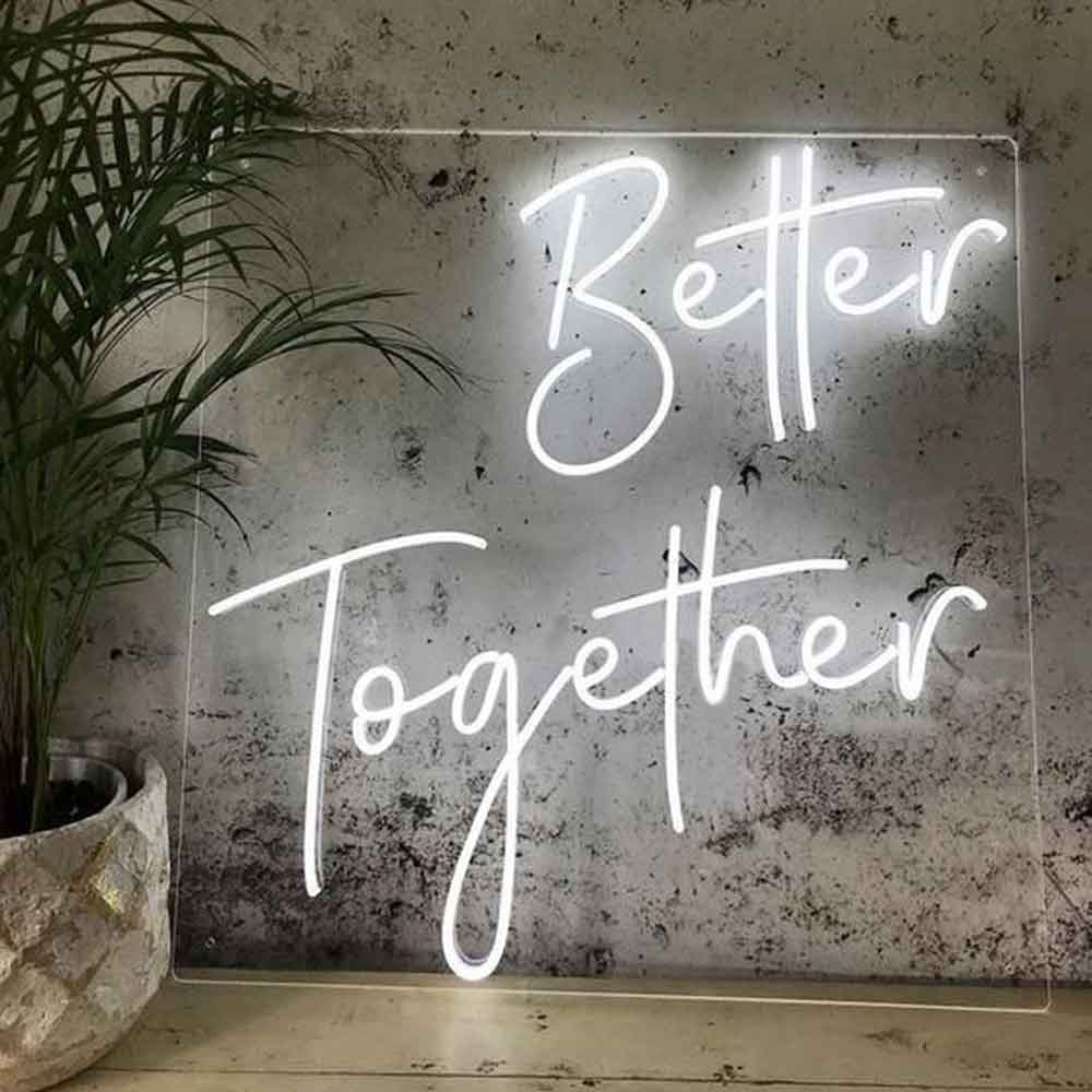 Better Together Neon Sign Wedding Party Bride Shower Reception Led Neon Lighting Sign