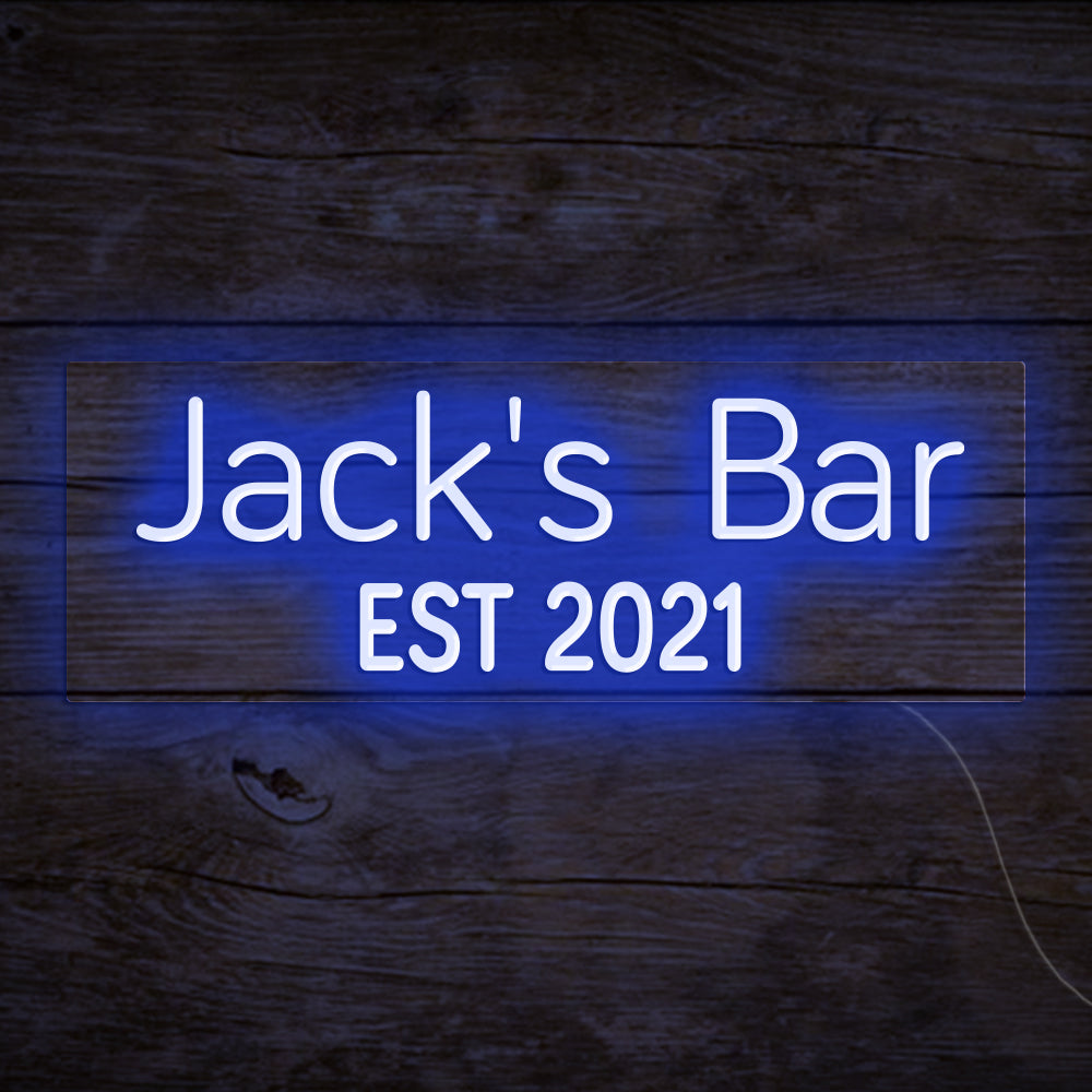 Jack's Bar Neon Signs Led Neon Lighting, Custom Your Neon Bar Sign Name Style 5