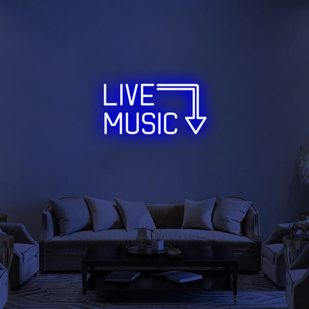 LIVE MUSIC Neon Signs Led Neon Light Bar Lighting Sign