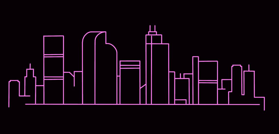 City Skyline Neon Sign