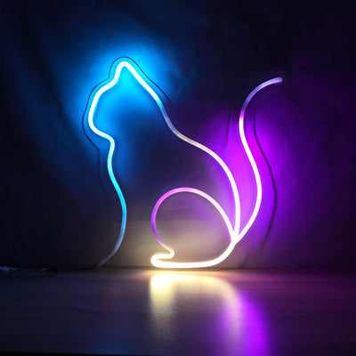 Cat Neon Sign Animal Pet Logo Pattern Lighting Sign House Room Desktop Wall Hanging