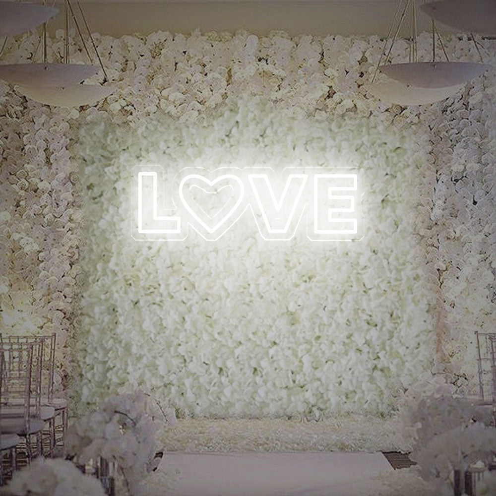 LOVE with Heats Neon Signs Led Neon Light Wedding Decoration