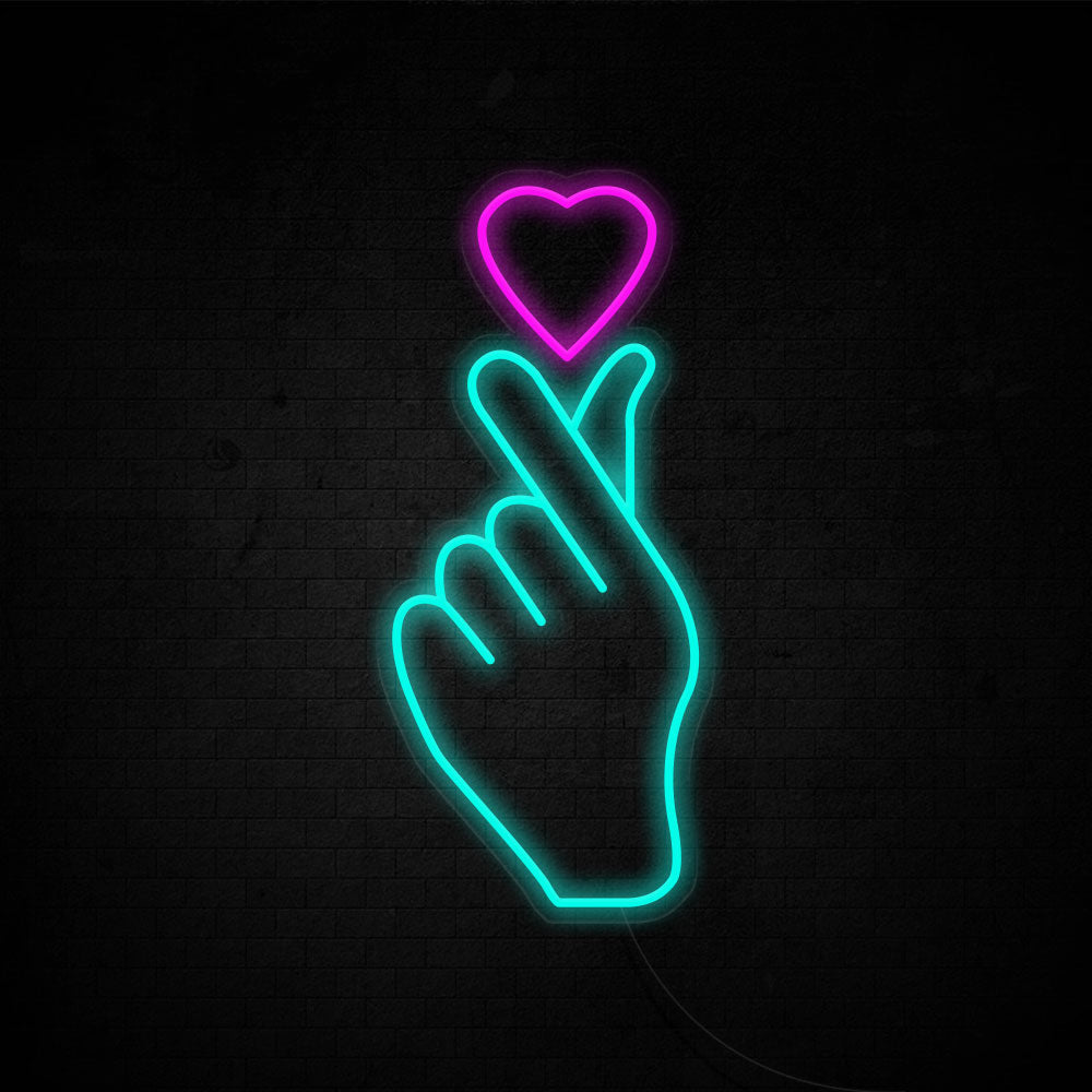 Finger Heart Neon Signs Led Neon Lighting